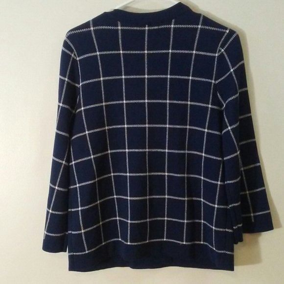 Navy/white Banana Republic double breasted windowpane cardigan - size medium - Picture 6 of 6